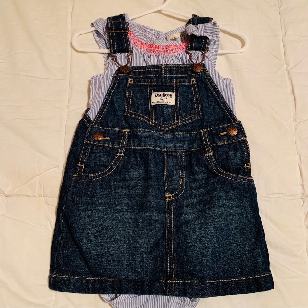 Osh Kosh B’Goah Matching Overall Dress Set